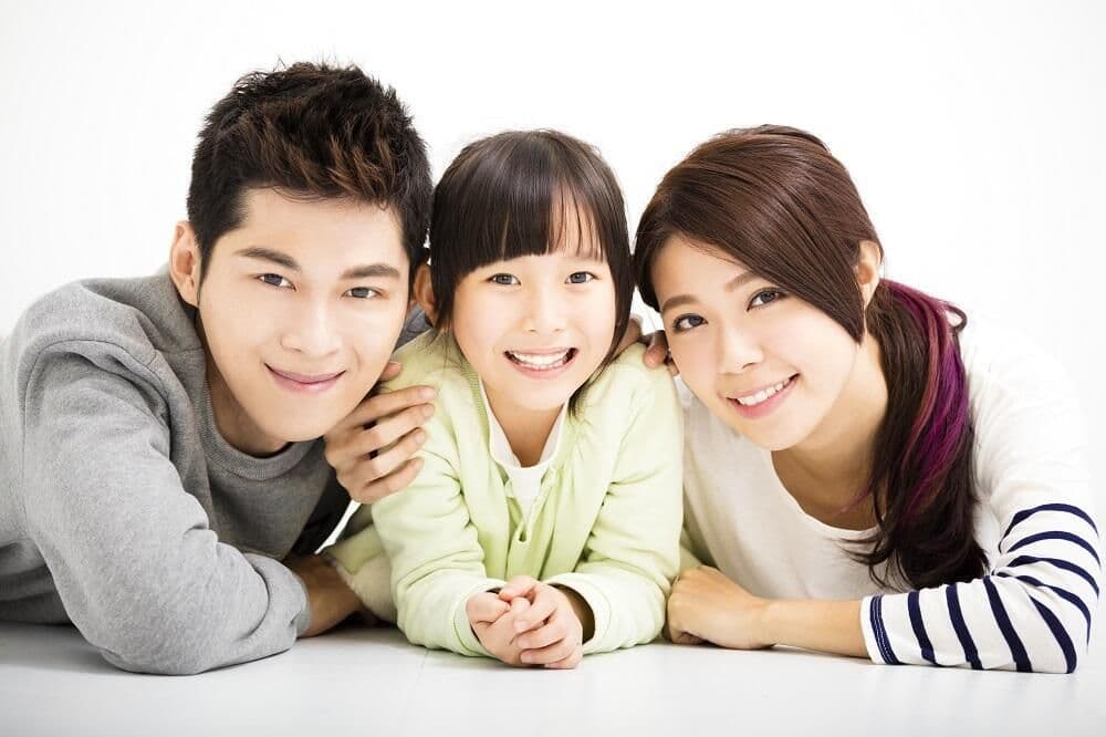 Happy Attractive Young  Family Portrait