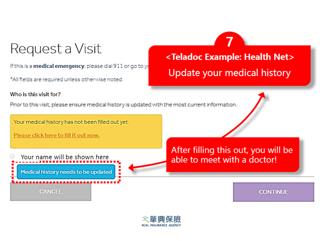 Update your medical history on Teladoc