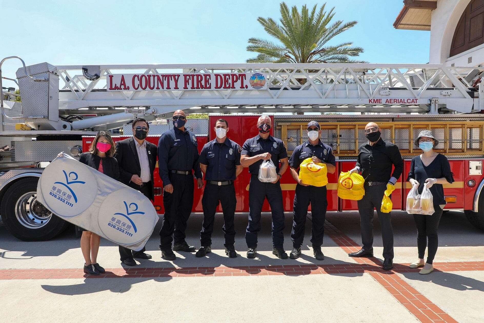KCAL Insurance and AmTrust thank LA County firefighters with lunch