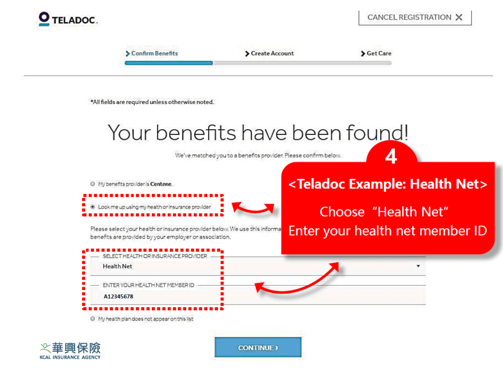 Enter member ID on Teladoc