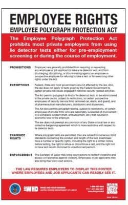 美国劳工部“Employee Rights: Employee Polygraph Protection Act”（雇员测谎保护法）海报