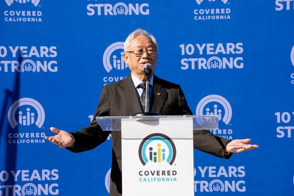 加聯泰平醫療網董事會主席沈達朗醫學博士在加州全保媒體發佈會上致詞
