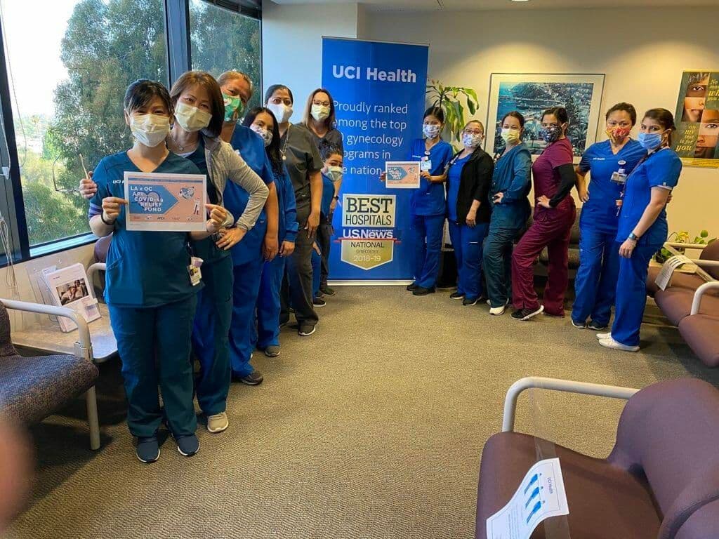 UCI Health醫護人員收到紓困金計劃捐贈的餐點
