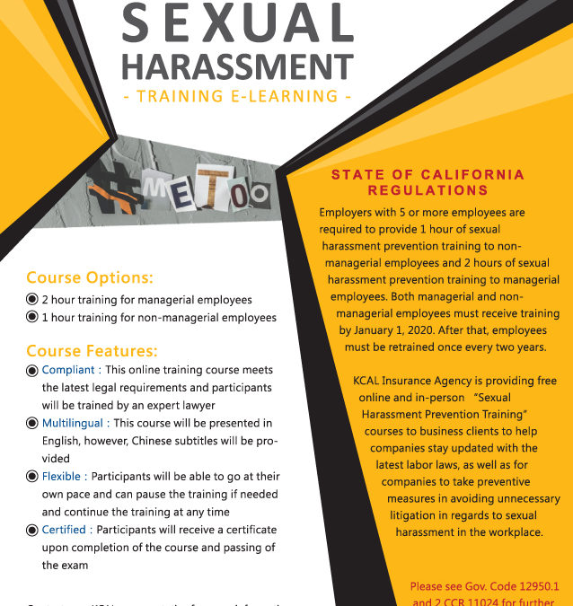 KCAL Offers Workplace Sexual Harassment Prevention Training