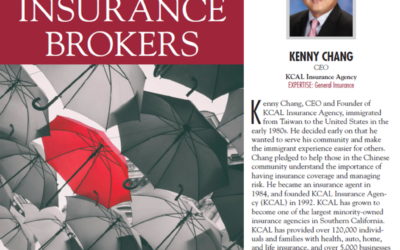 KCAL CEO Kenny Chang Named as One of 2019’s Most Influential Insurance Brokers